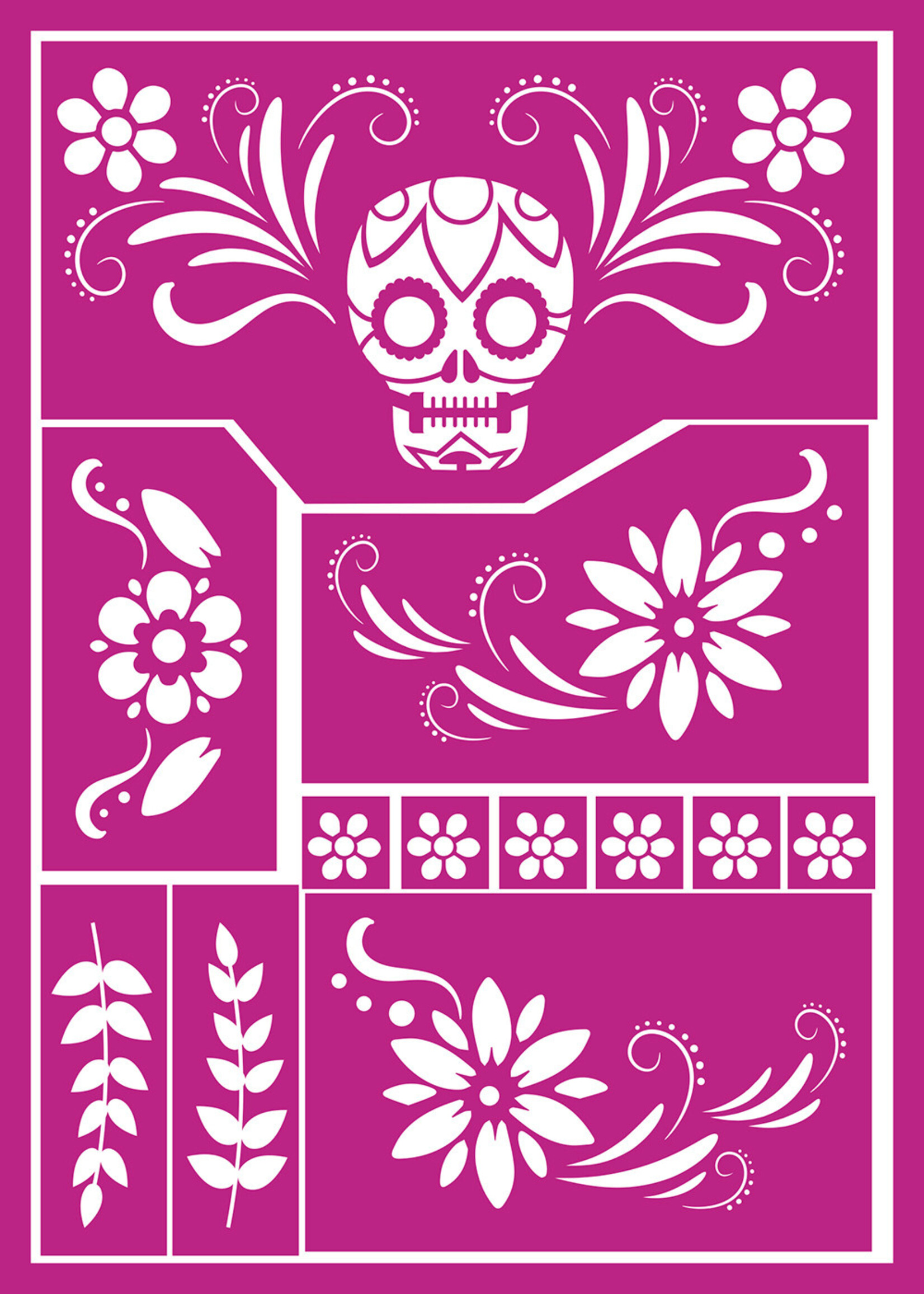 Fiestas Guirca Schmink Sticker Stencil Candy skull