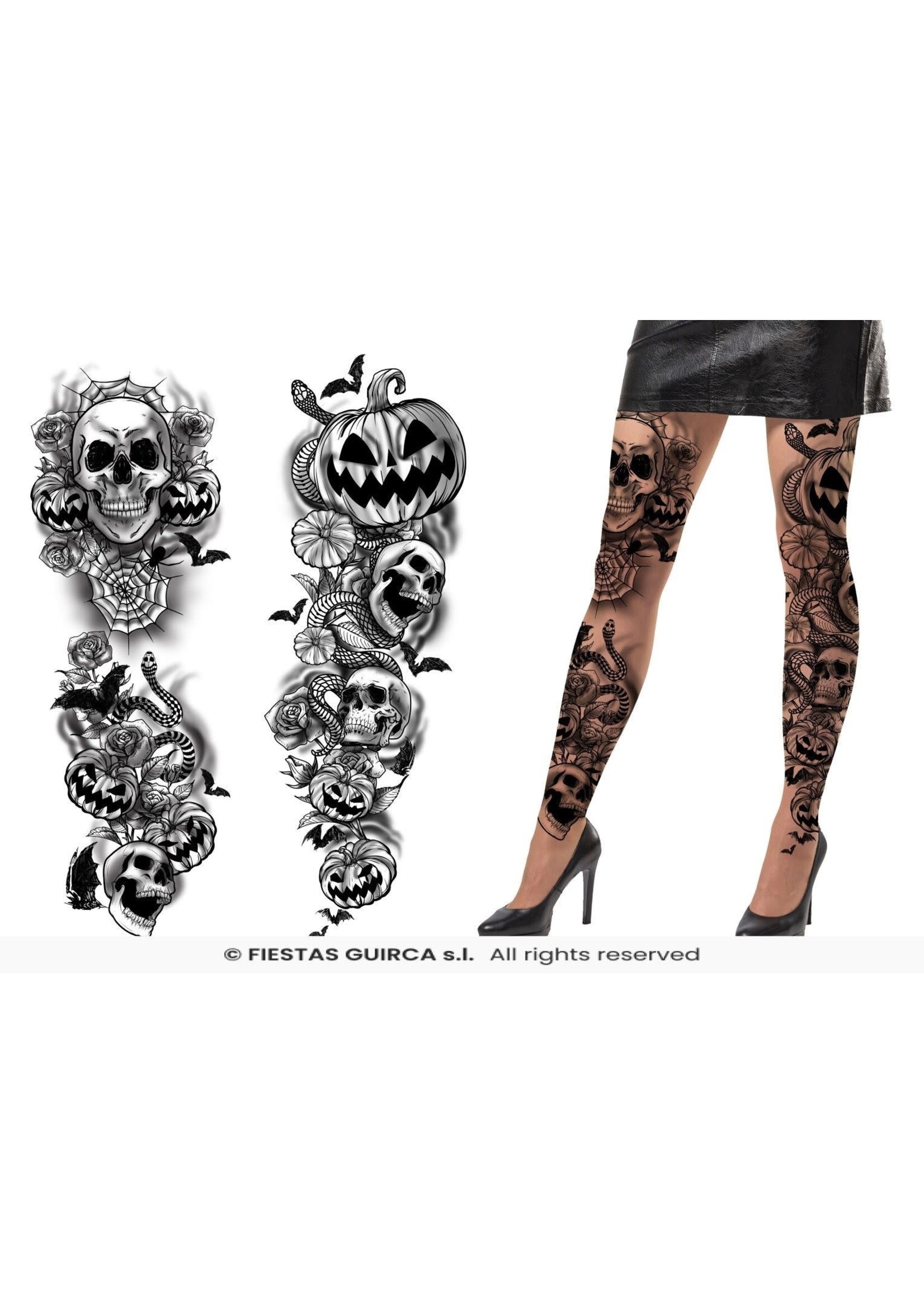 Fiestas Guirca Tattoo panty Halloween Goth