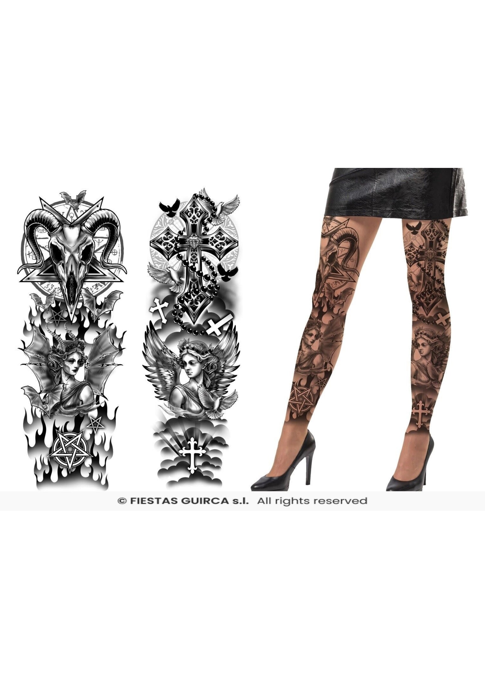 Fiestas Guirca Tattoo panty Halloween Satanisch