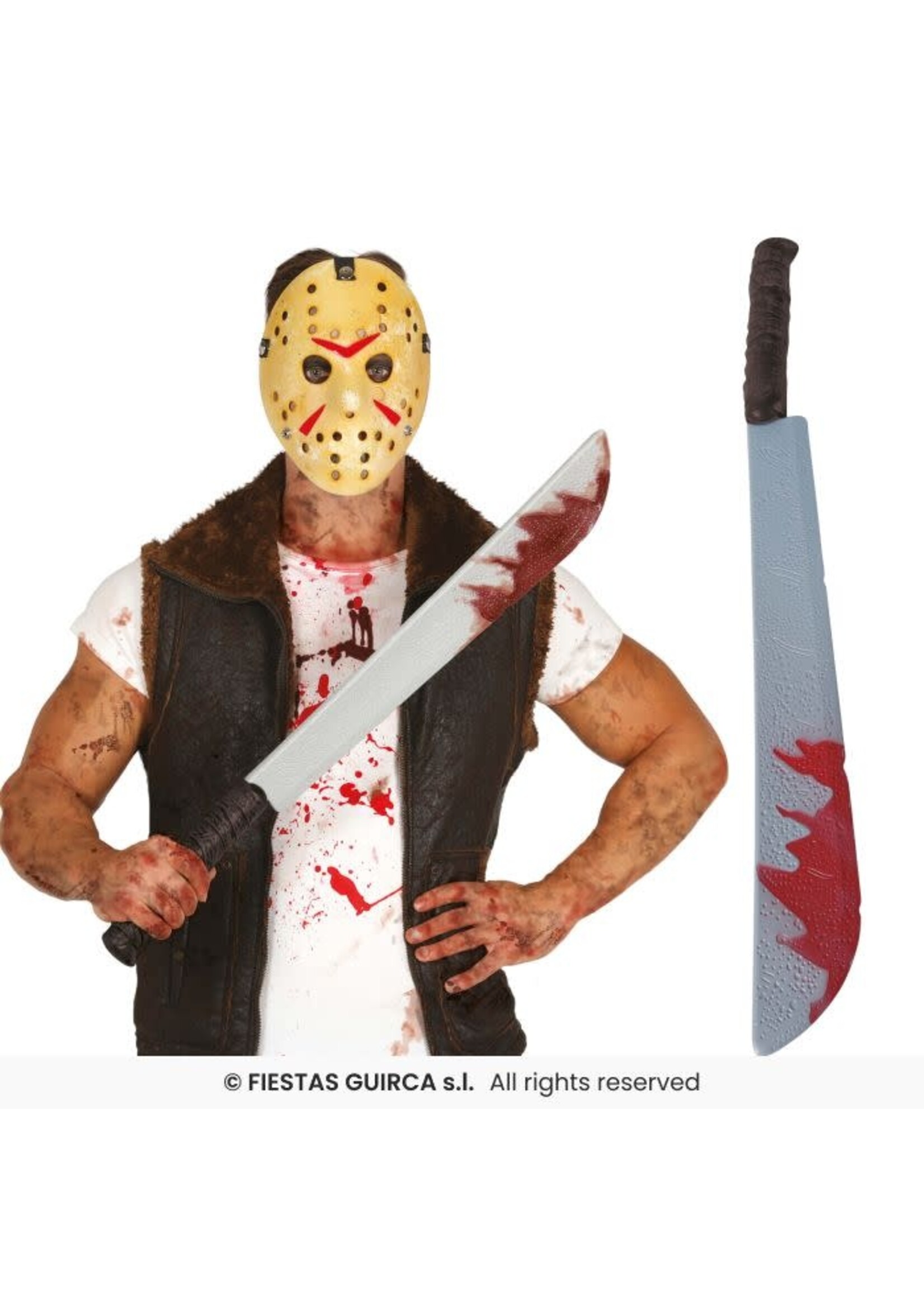 Fiestas Guirca Machete met bloed 76 cm