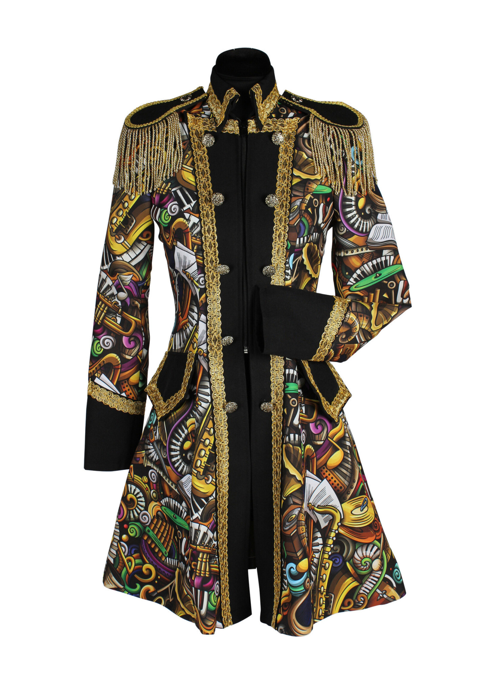 Feestkleding Breda Jas Dame "Brass band" Groen