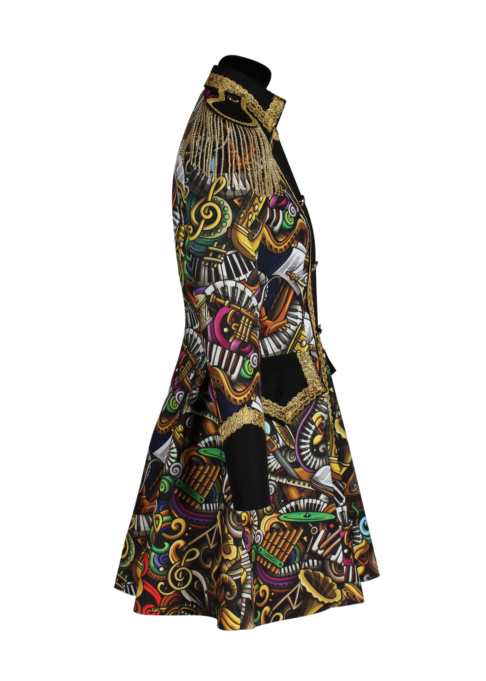 Feestkleding Breda Jas Dame "Brass band" Groen
