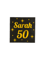 Feestkleding Breda Servetten zwart/goud Sarah 50