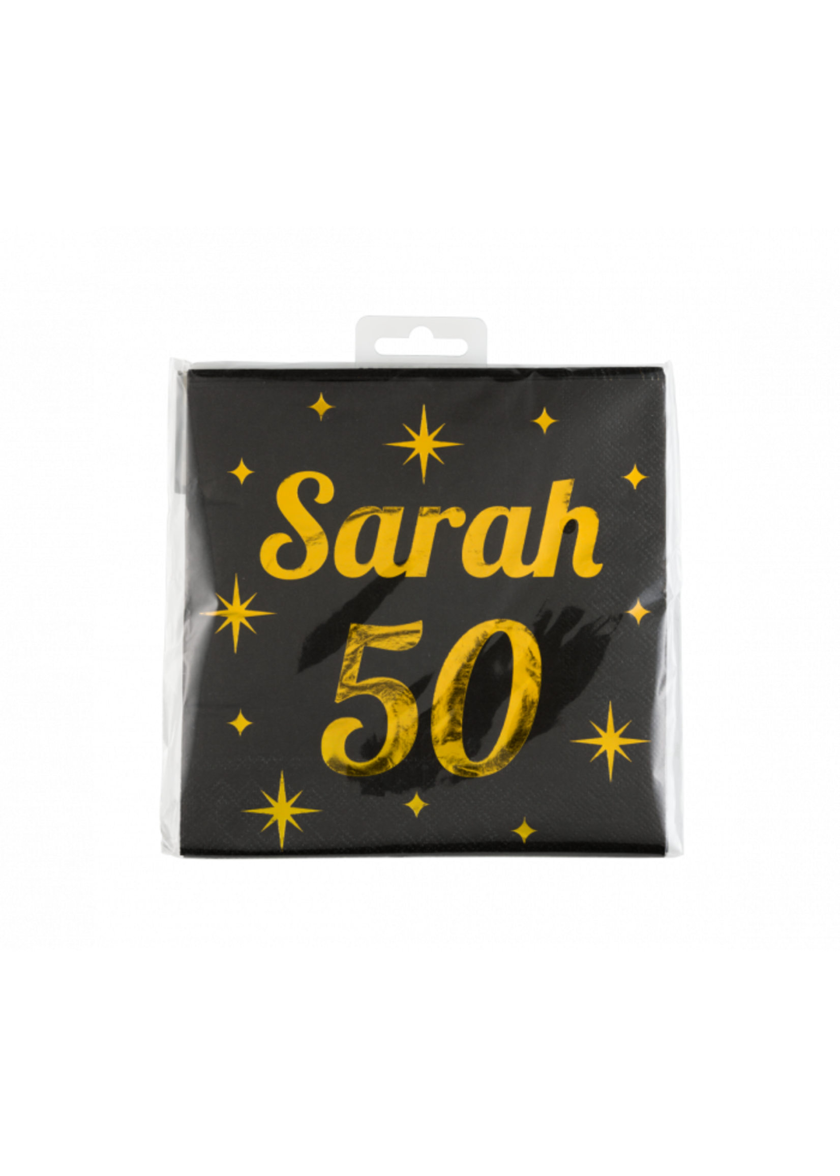 Feestkleding Breda Servetten zwart/goud Sarah 50