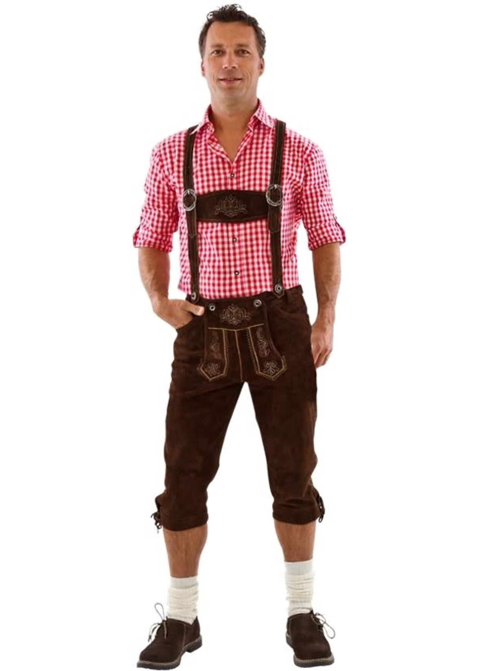 Feestkleding Breda Lederhose Donker Bruin lang model