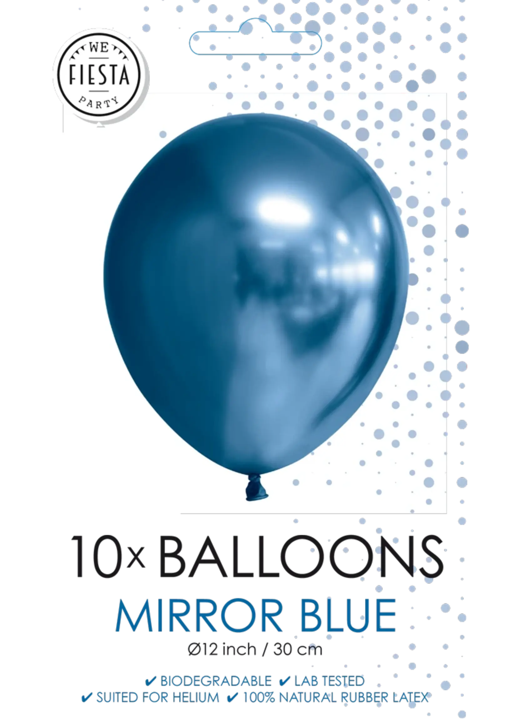 We Fiesta Party Ballonnen Mirror blue 12inch / 30cm
