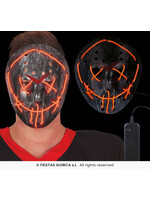 Fiestas Guirca Zilveren hockey masker met licht effect