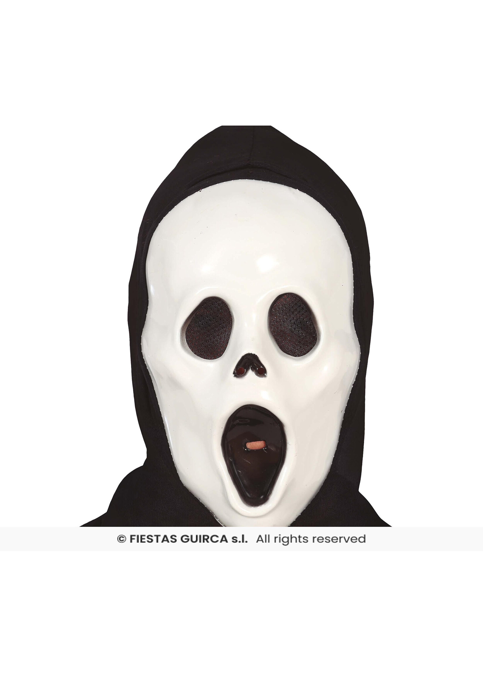 Fiestas Guirca Wit horror­masker met holle ogen 'scream'