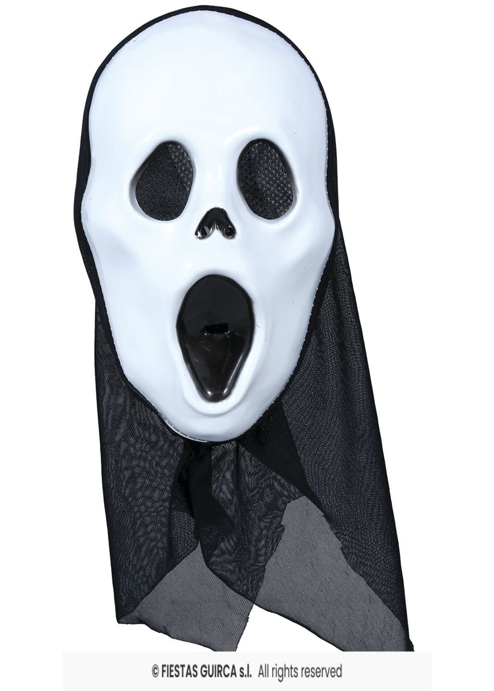 Fiestas Guirca Wit horror­masker met holle ogen 'scream'