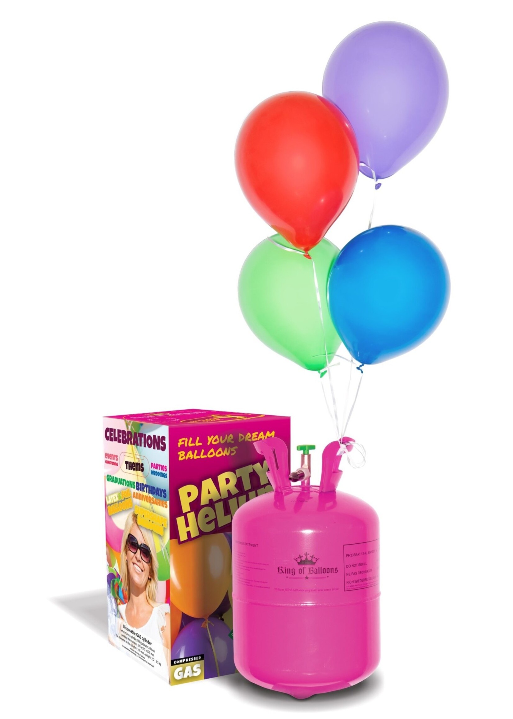 We fiesta party Helium cilinder 20 ballonnen