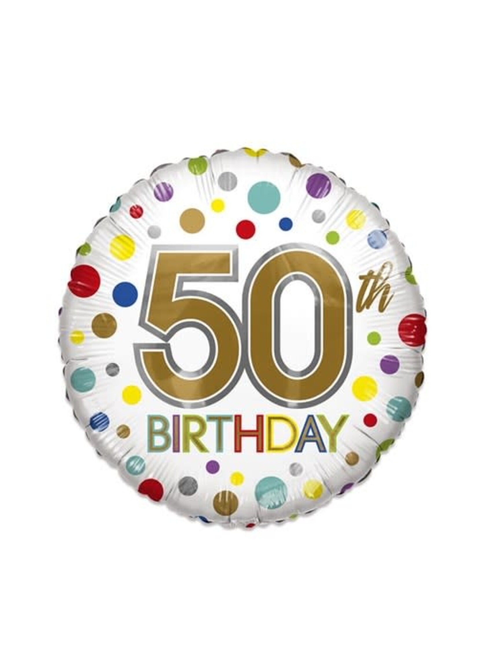 Haza-Witbaard Folieballon 50th birthday ECO (Ø46cm)
