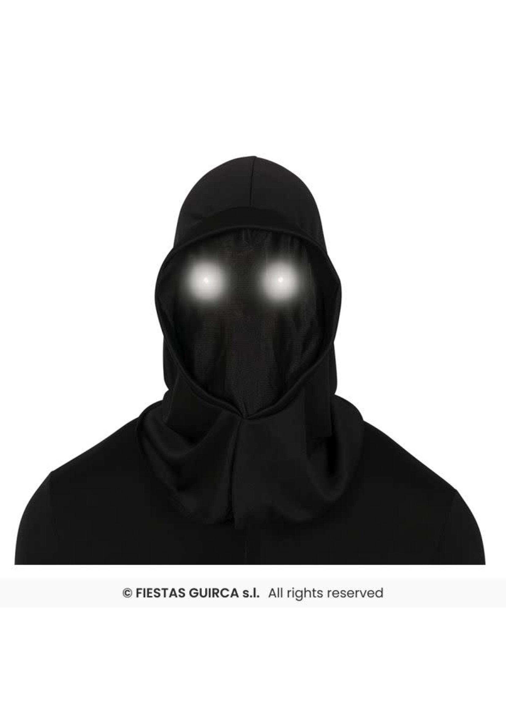 Fiestas Guirca Zwarte kap met LED ogen