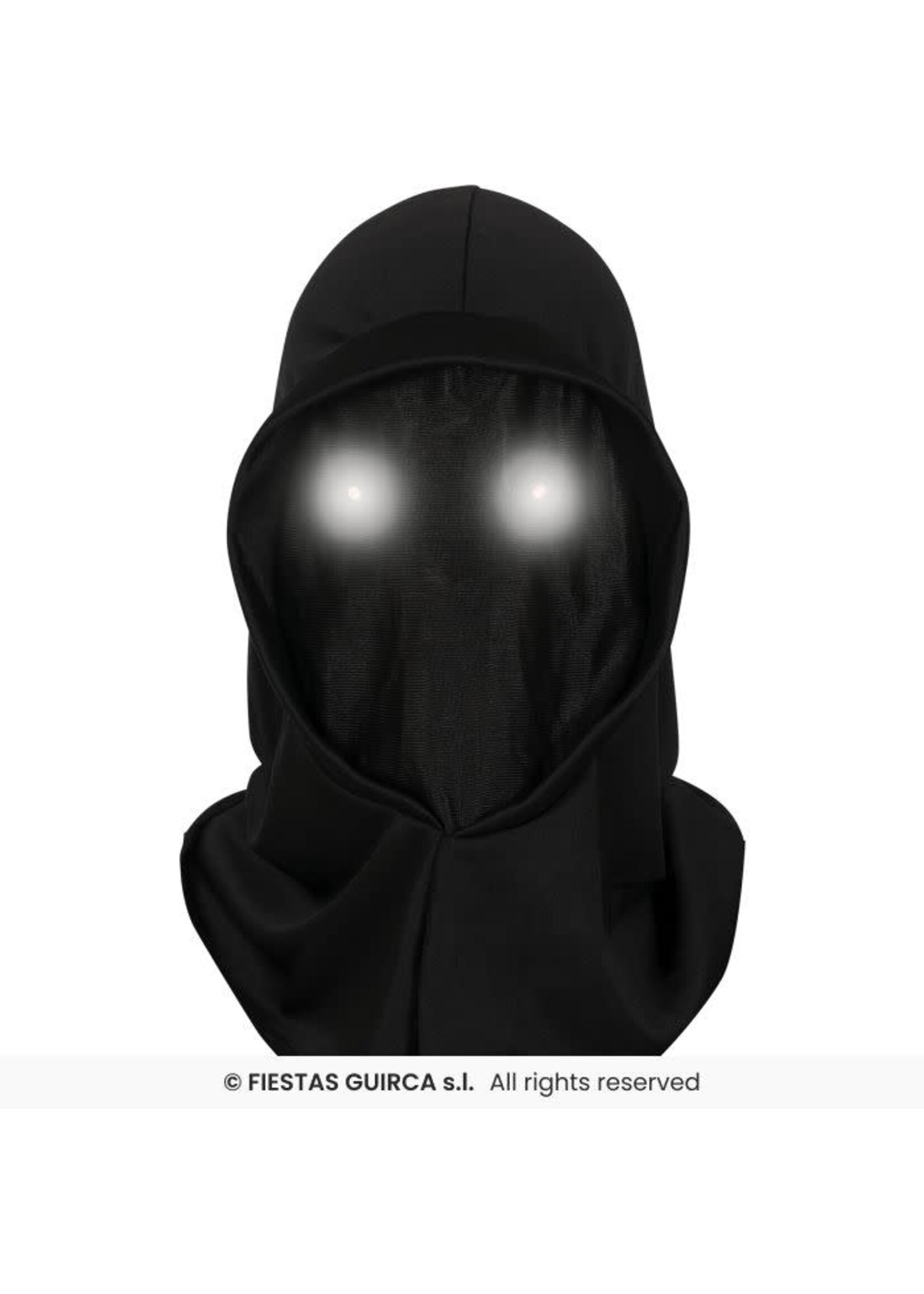 Fiestas Guirca Zwarte kap met LED ogen