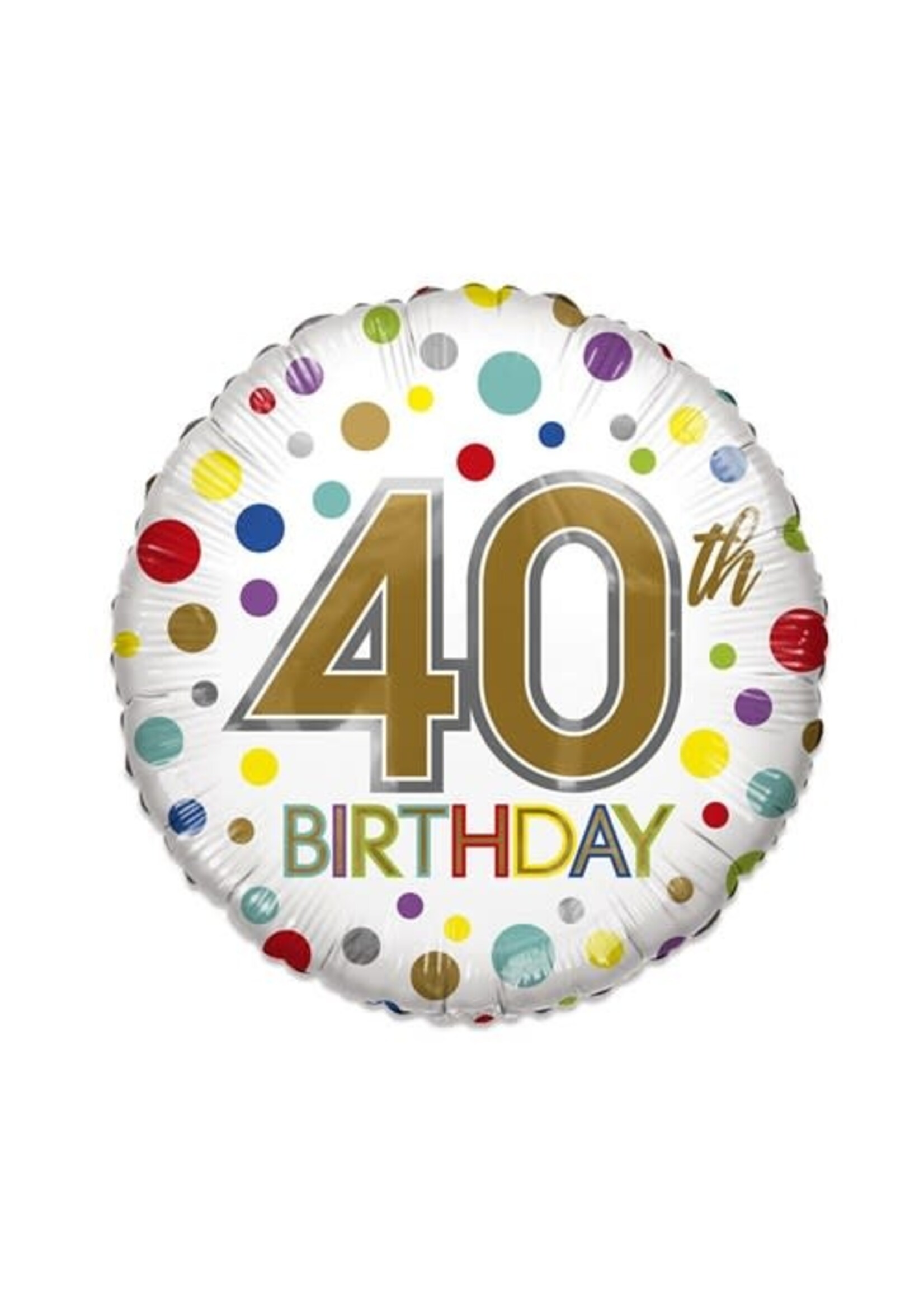 Haza-Witbaard Folieballon 40th birthday ECO (Ø46cm)