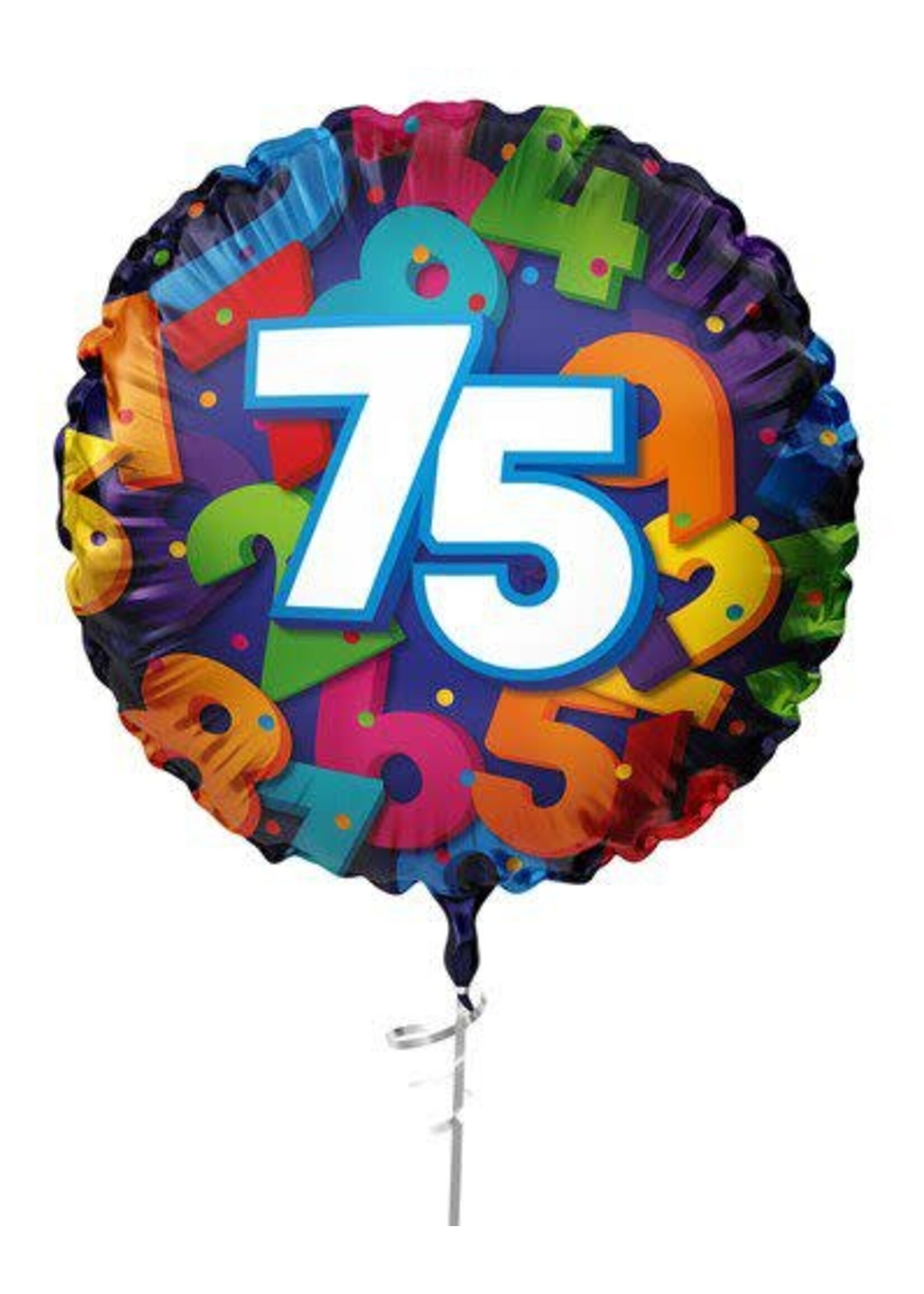 Haza-Witbaard Folieballon 75 jaar (45cm)