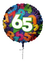 Haza-Witbaard Folieballon 65 jaar (45cm)