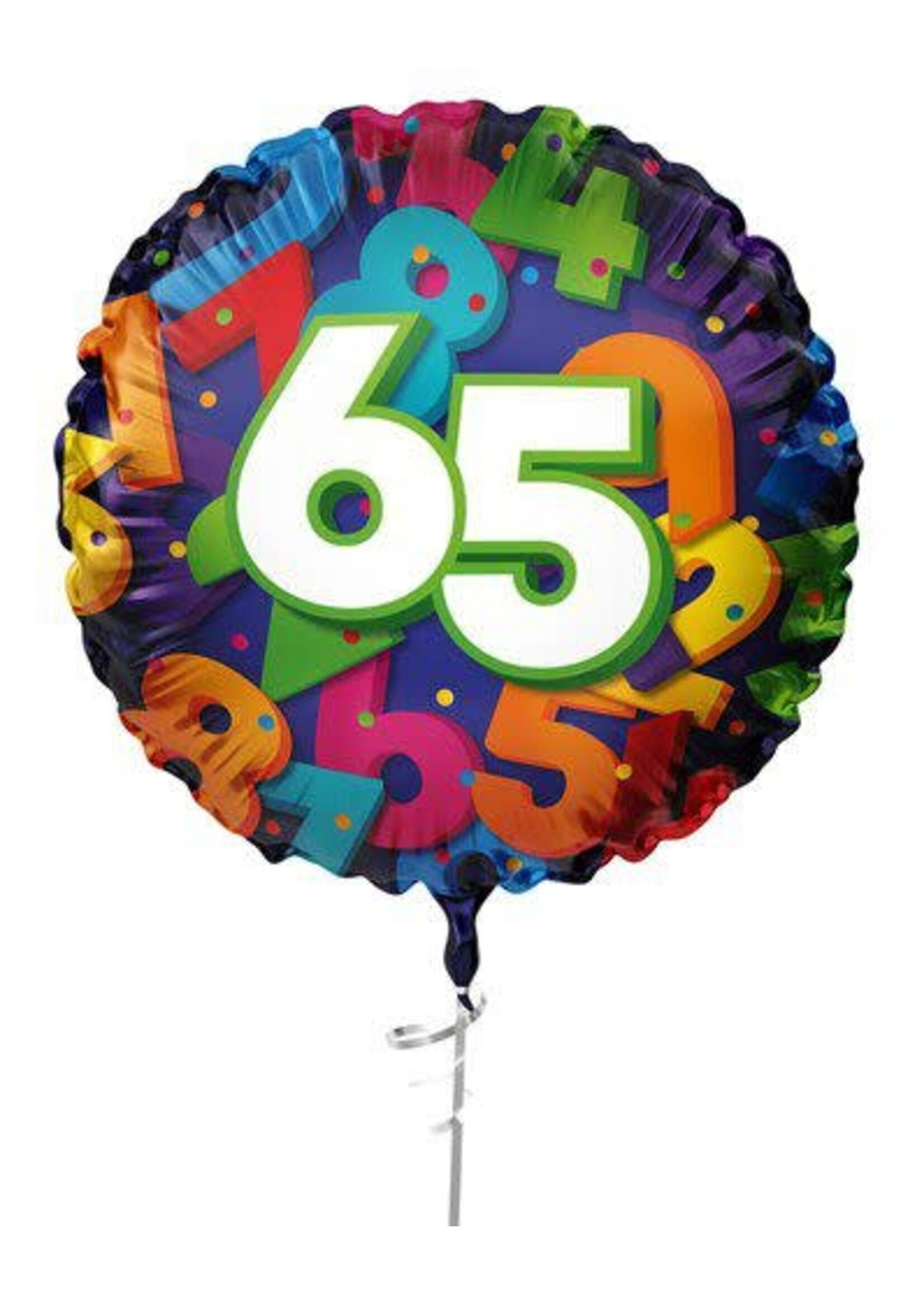 Haza-Witbaard Folieballon 65 jaar (45cm)