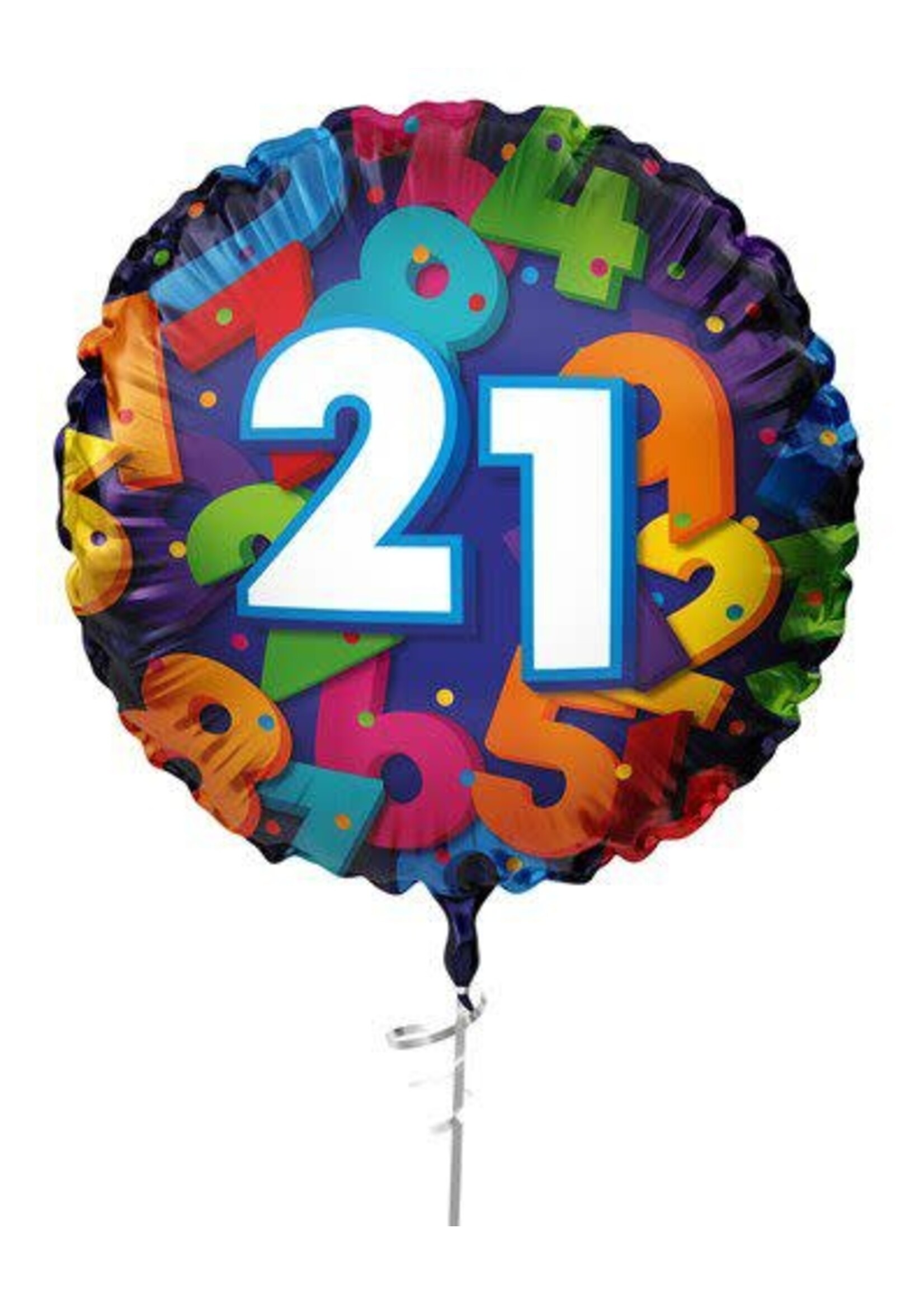 Haza-Witbaard Folieballon 21 jaar (45cm)