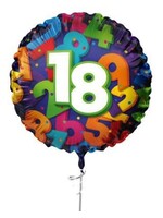Haza-Witbaard Folieballon 18 jaar (45cm)