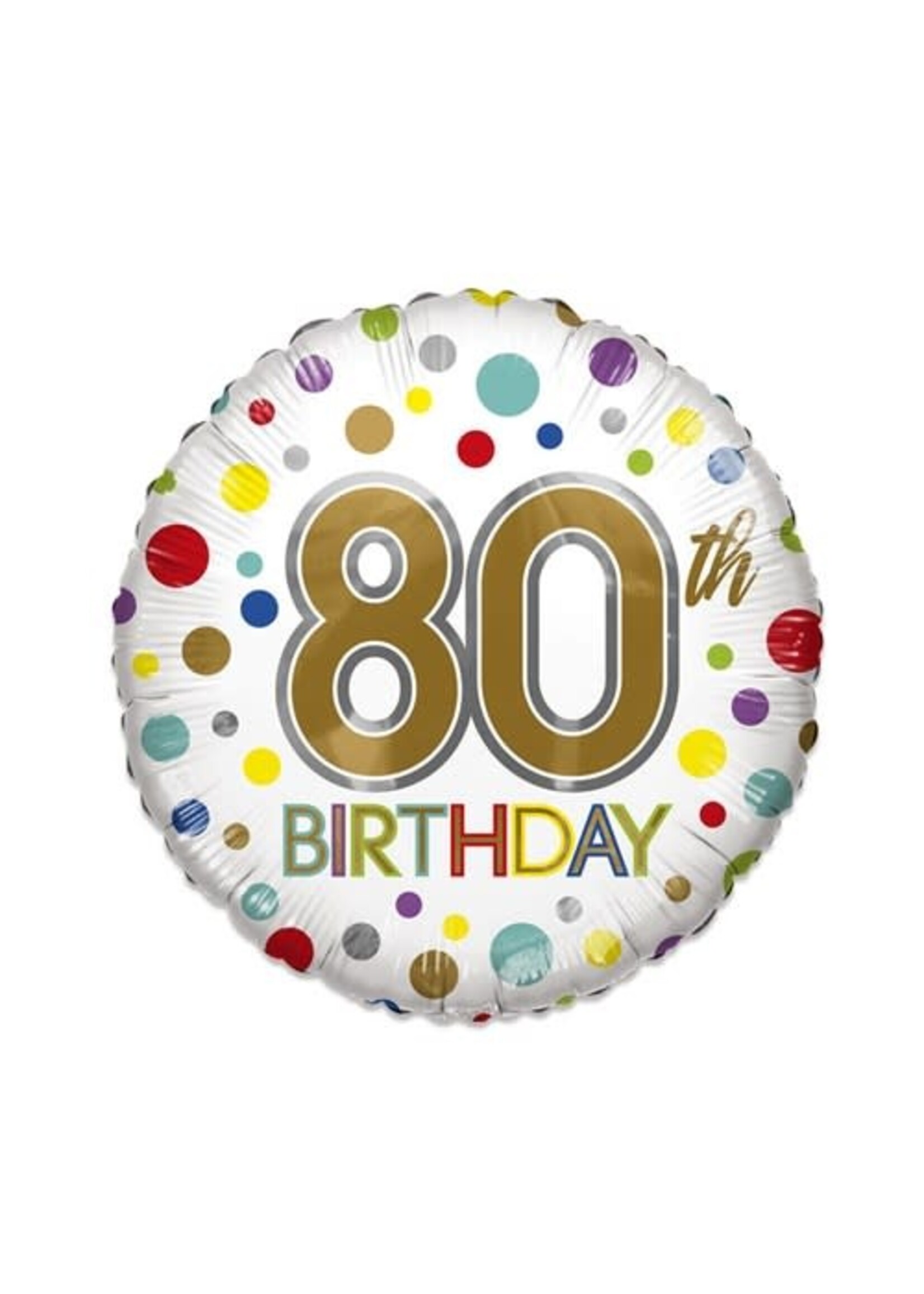 Haza-Witbaard Folieballon 80th birthday ECO (Ø46cm)