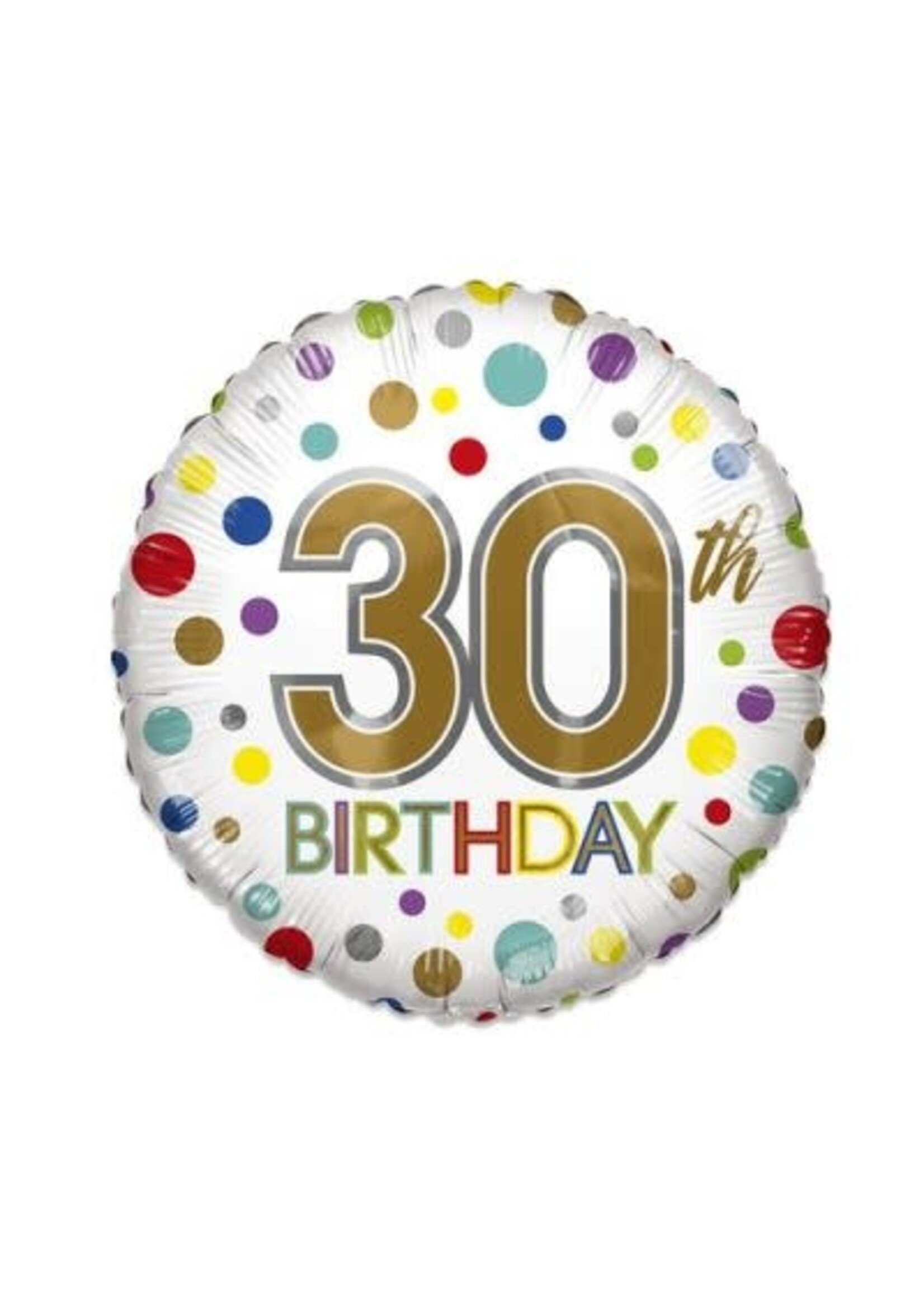 Haza-Witbaard Folieballon ’30th birthday’ ECO (Ø46cm)