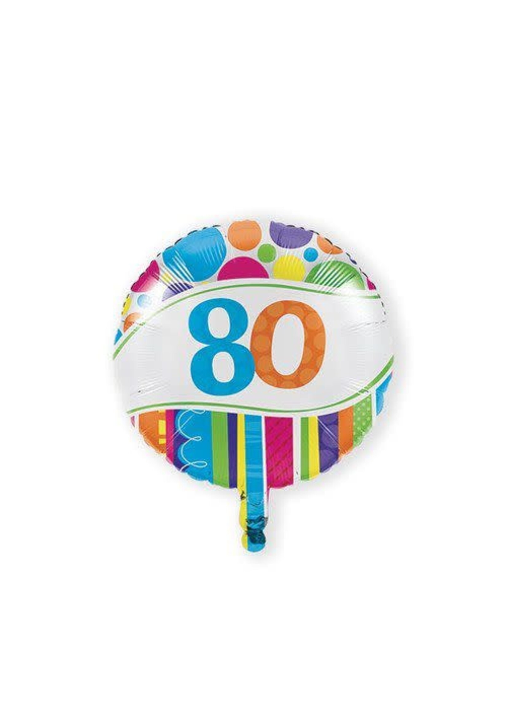 Haza-Witbaard Folieballon bright&bold ’80’ (Ø45cm)