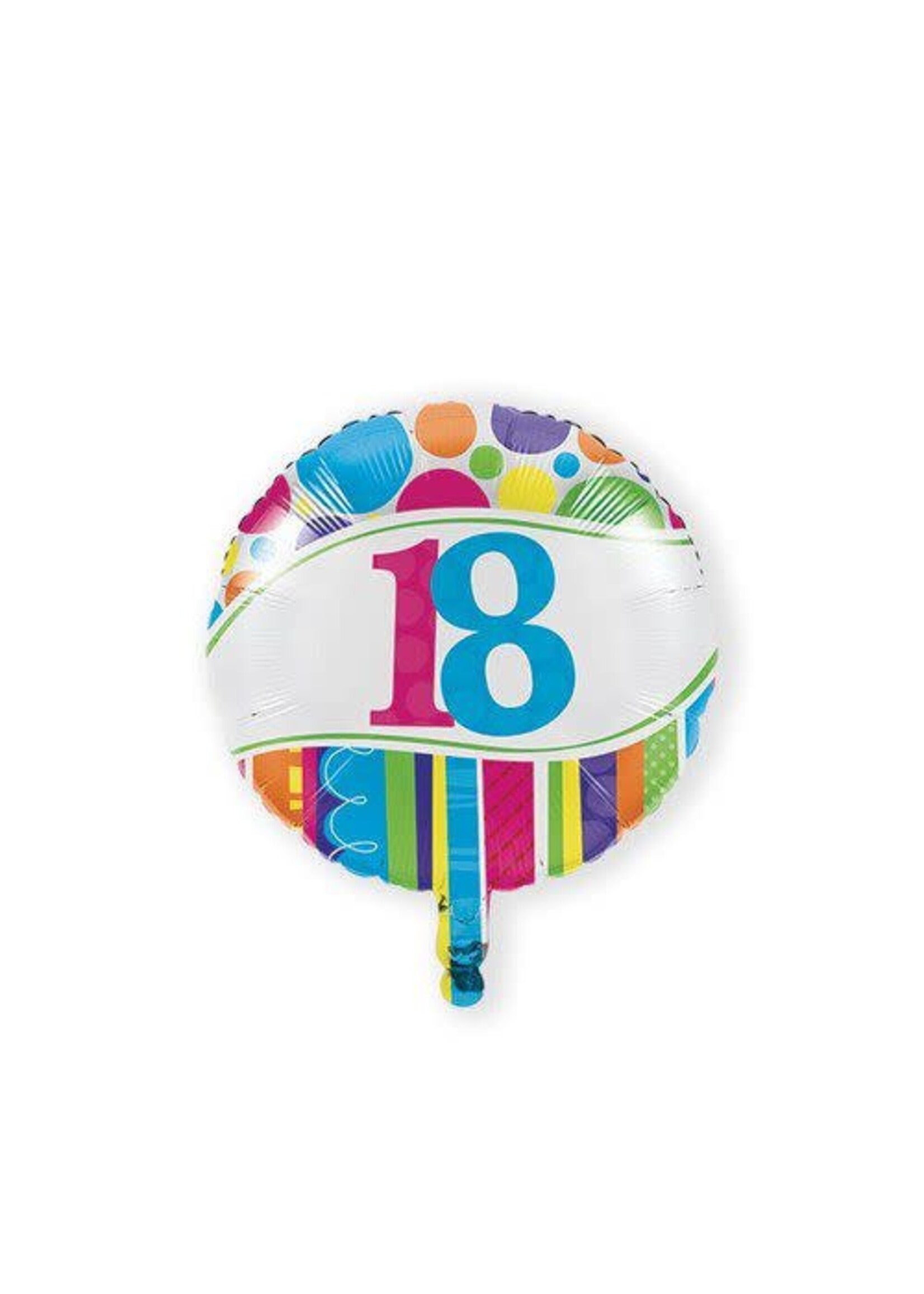 Haza-Witbaard Folieballon bright&bold ’18’ (Ø45cm)