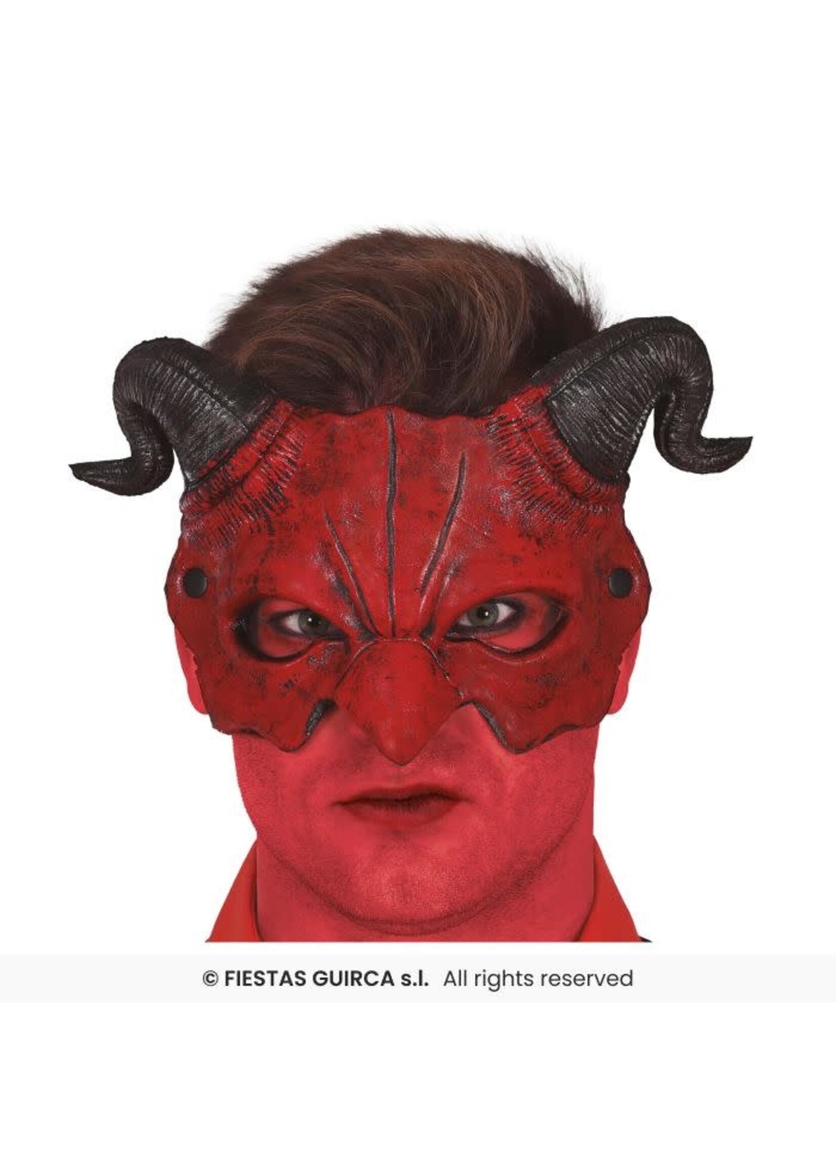 Fiestas Guirca Halfmasker duivel met hoorns