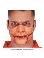 Fiestas Guirca Latex halfmasker met dichtgenaaide mond