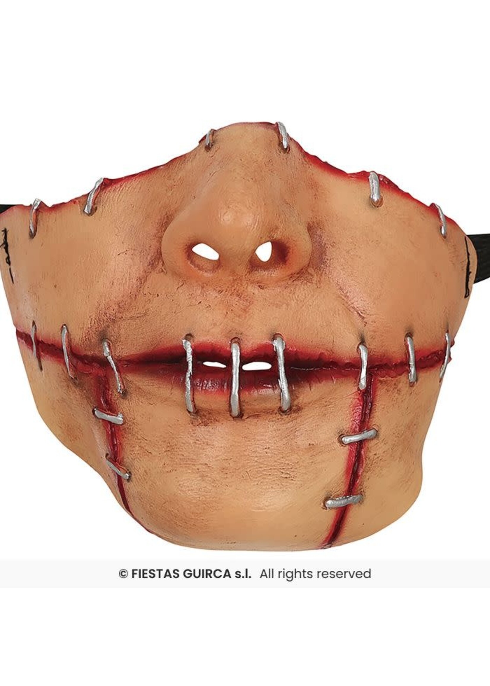 Fiestas Guirca Latex halfmasker met dichtgenaaide mond