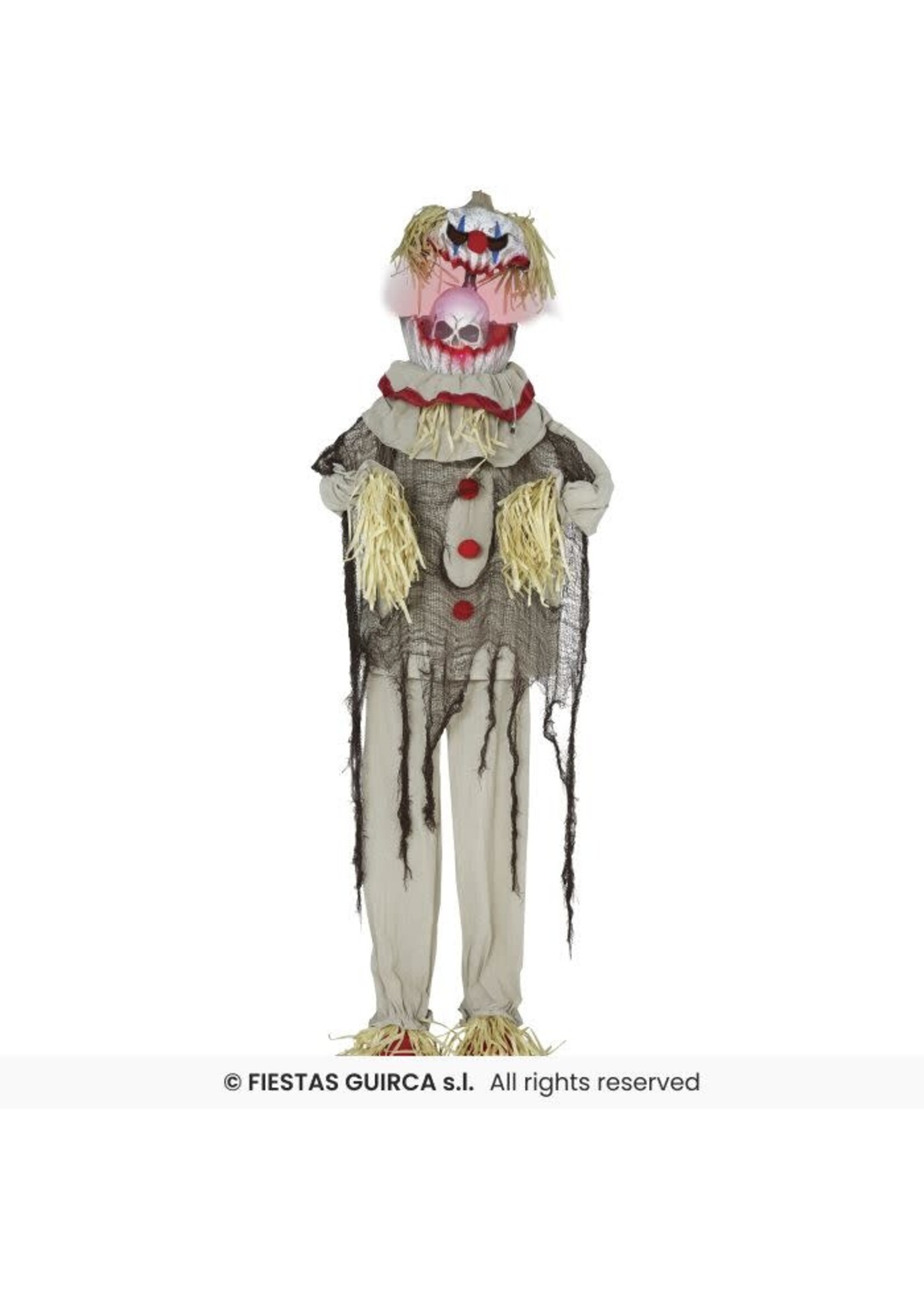 Fiestas Guirca Vogelverschrikker clown licht geluid en beweging