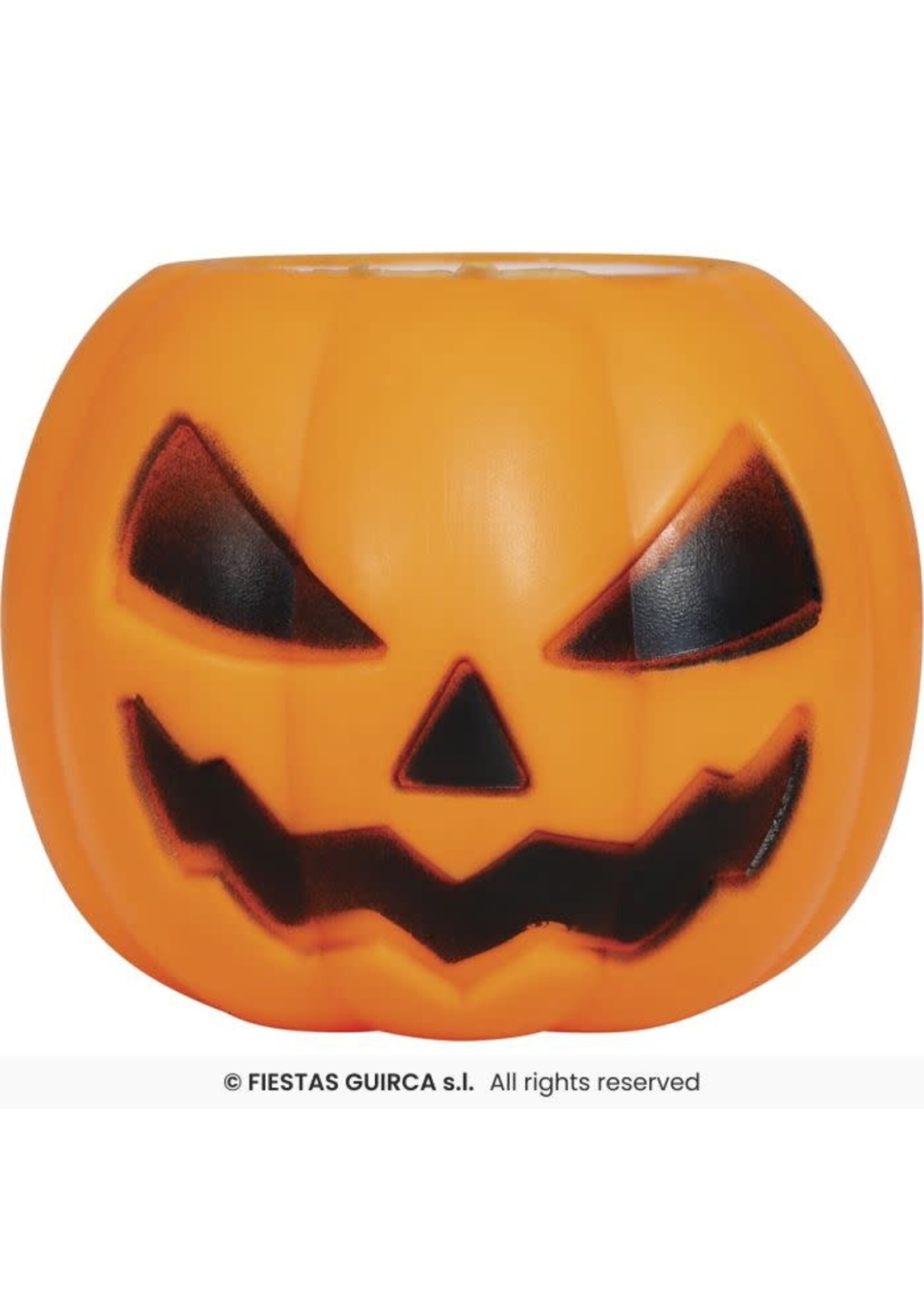 Fiestas Guirca Rubberen pompoen met spook 5 cm