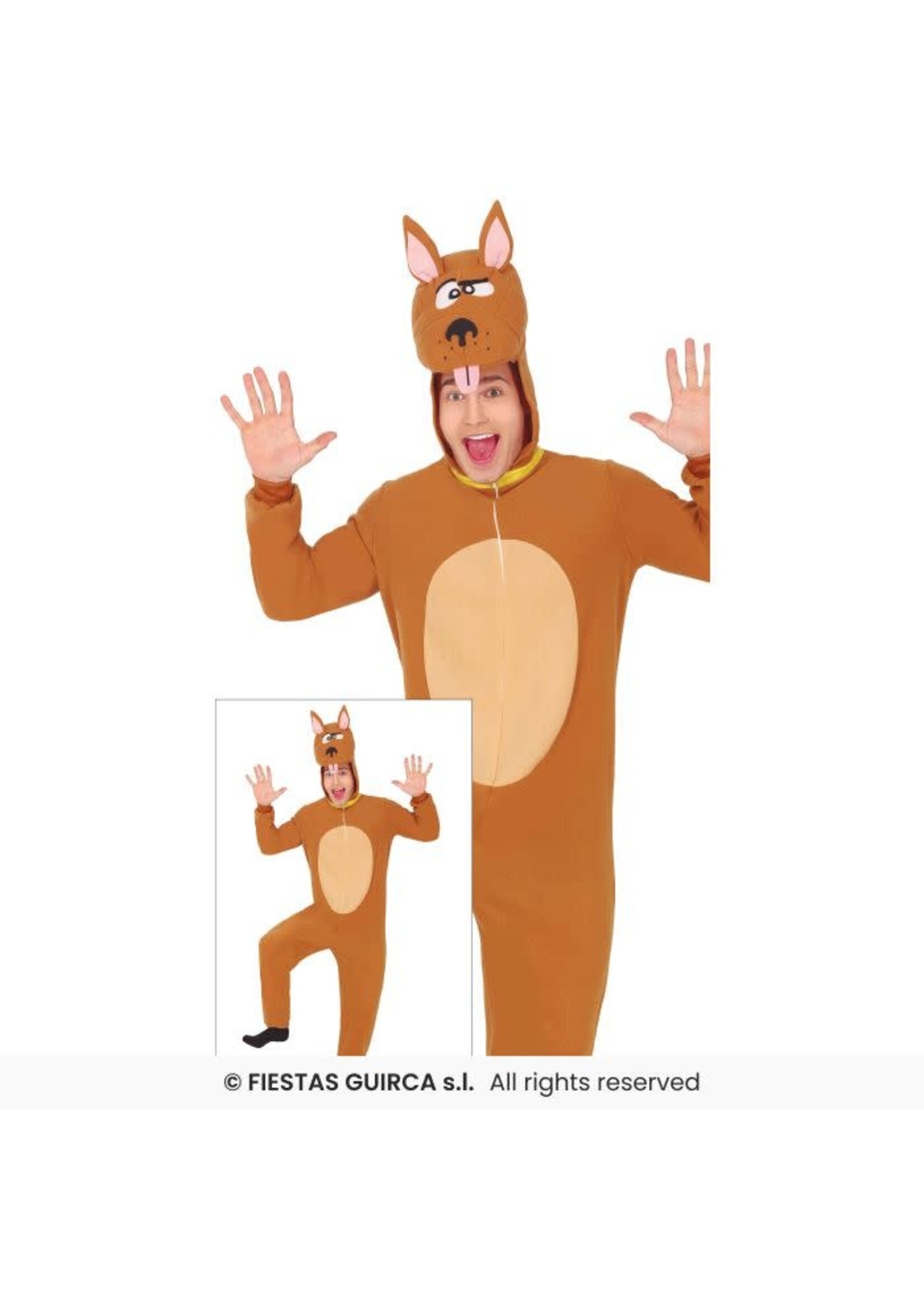 Fiestas Guirca Dierenkostuum bruine hond, volwassenen