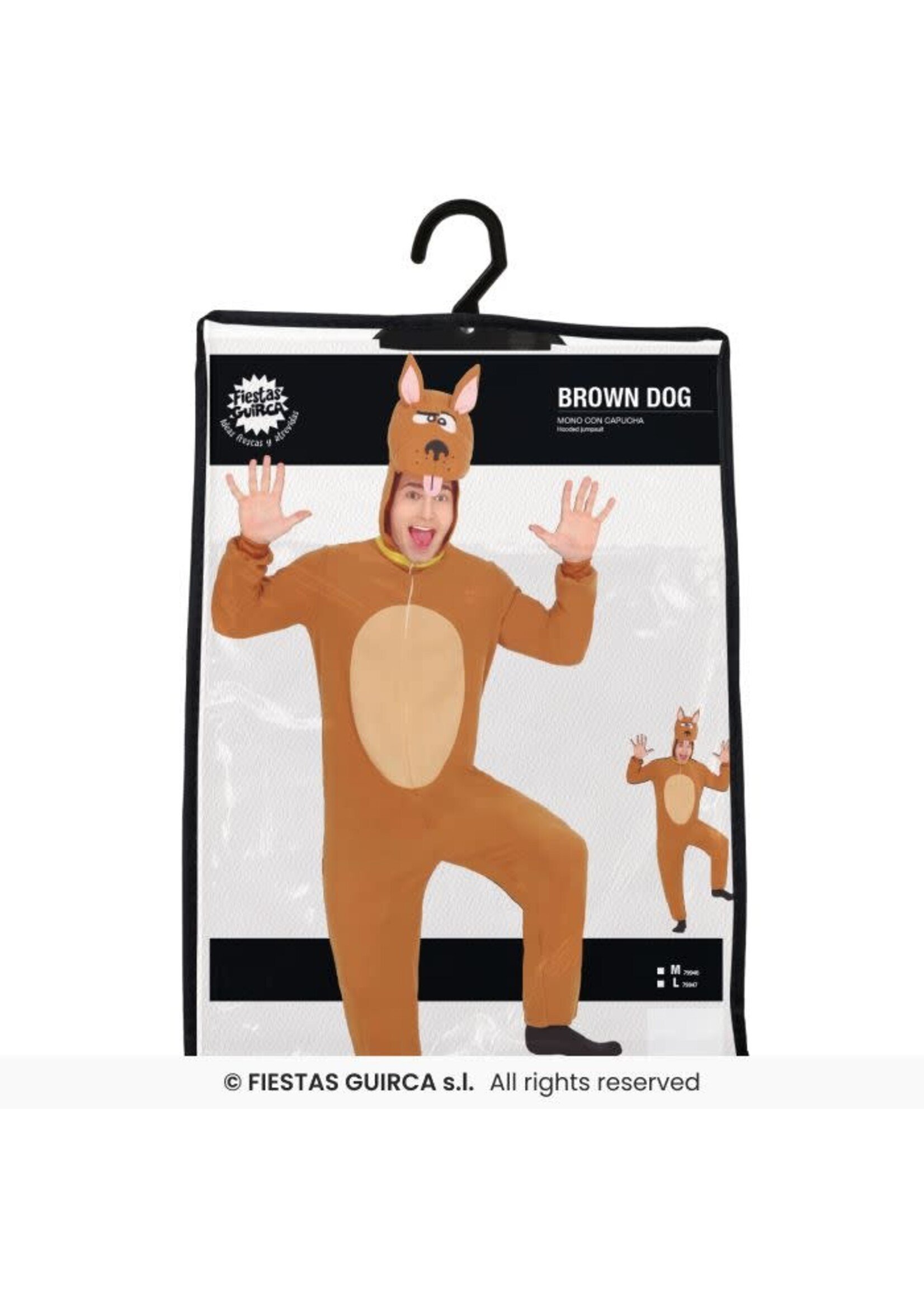 Fiestas Guirca Dierenkostuum bruine hond, volwassenen