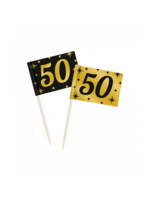 Feestkleding Breda Cocktail prikkers zwart/goud 50 jaar