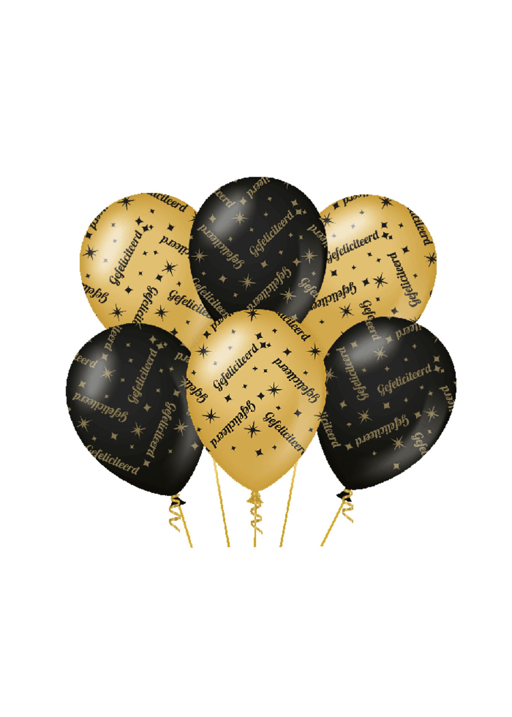 Feestkleding Breda Ballonnen gefeliciteerd zwart/goud