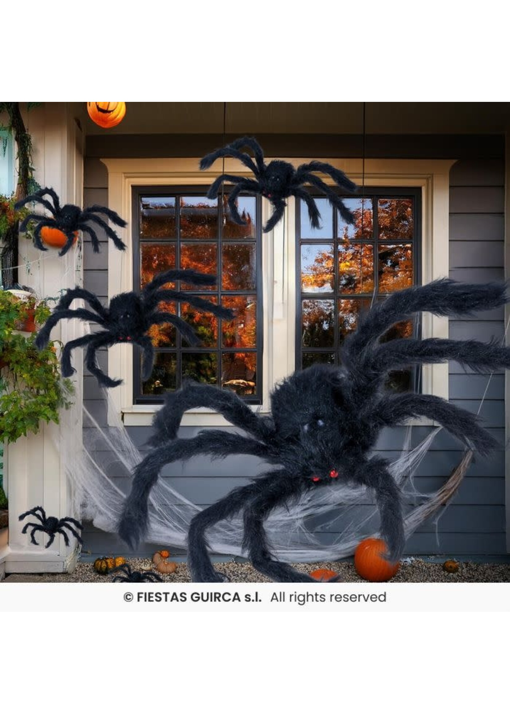 Fiestas Guirca Harige zwarte spin 50cm