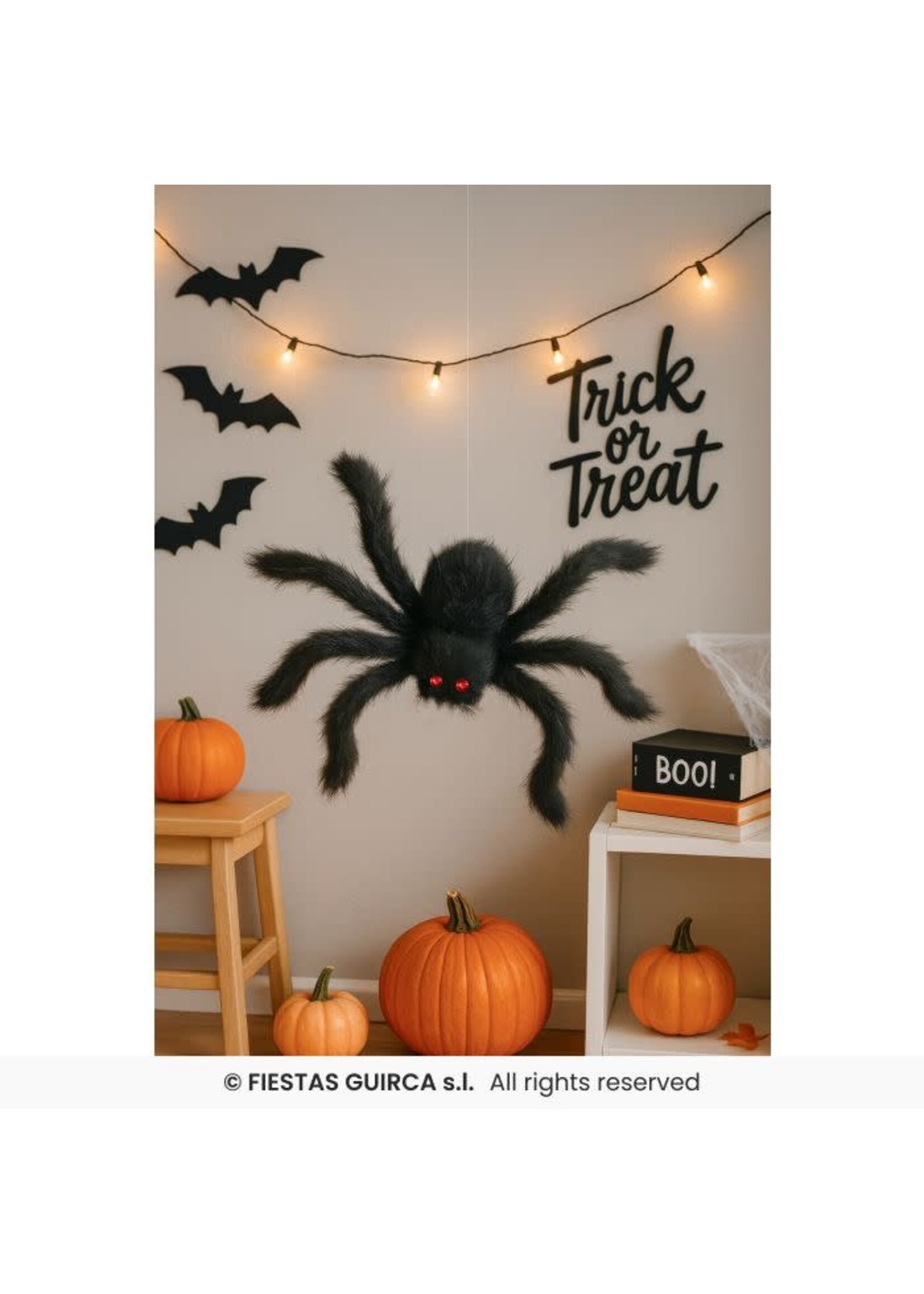 Fiestas Guirca Harige zwarte spin 50cm