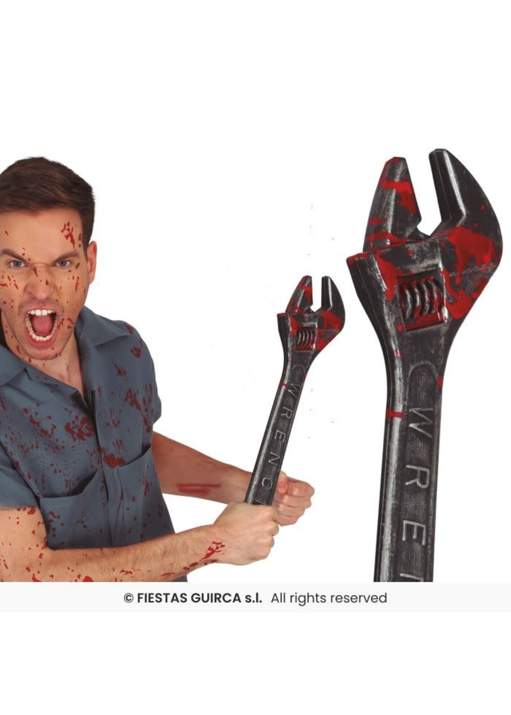 Fiestas Guirca Moersleutel met bloed 45cm