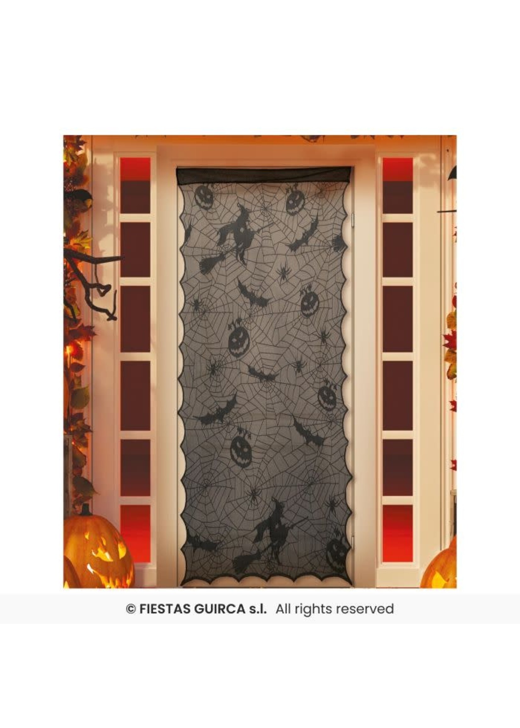 Fiestas Guirca Zwart kanten deur decoratie