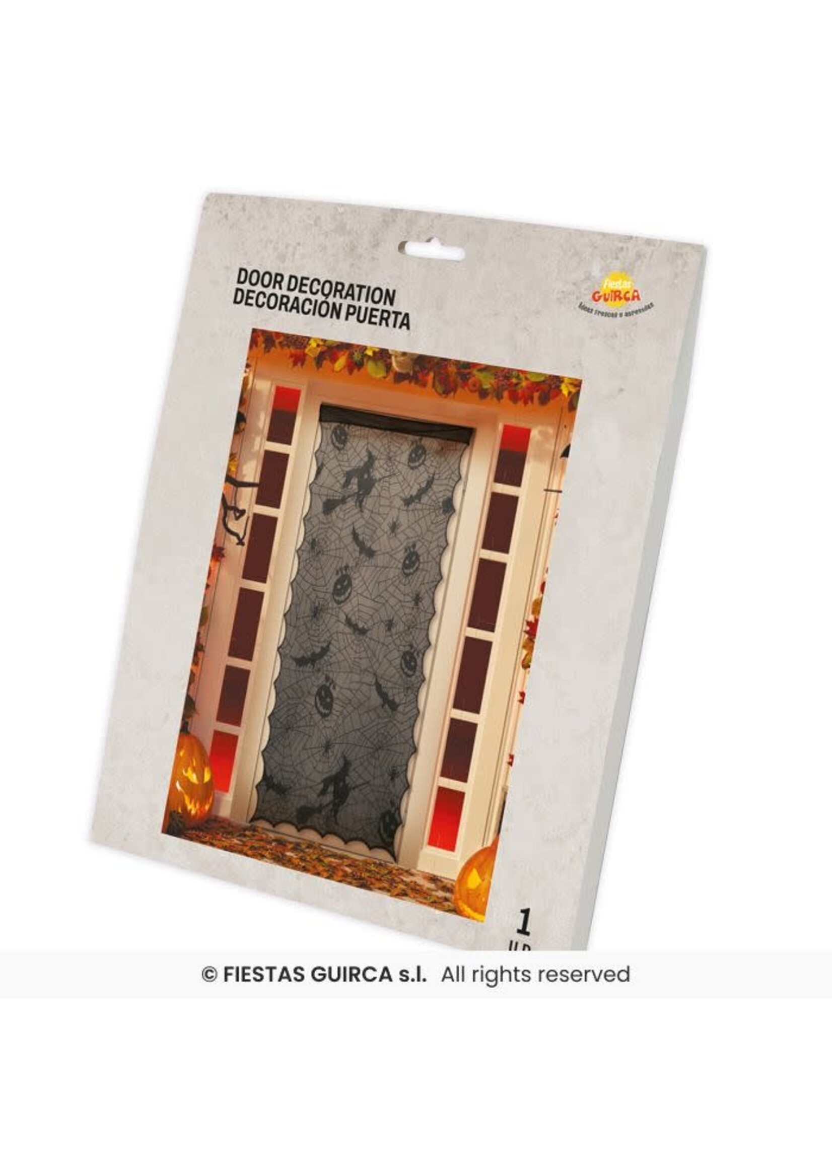 Fiestas Guirca Zwart kanten deur decoratie
