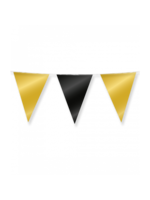Feestkleding Breda Vlaggenlijn zwart/goud 10m