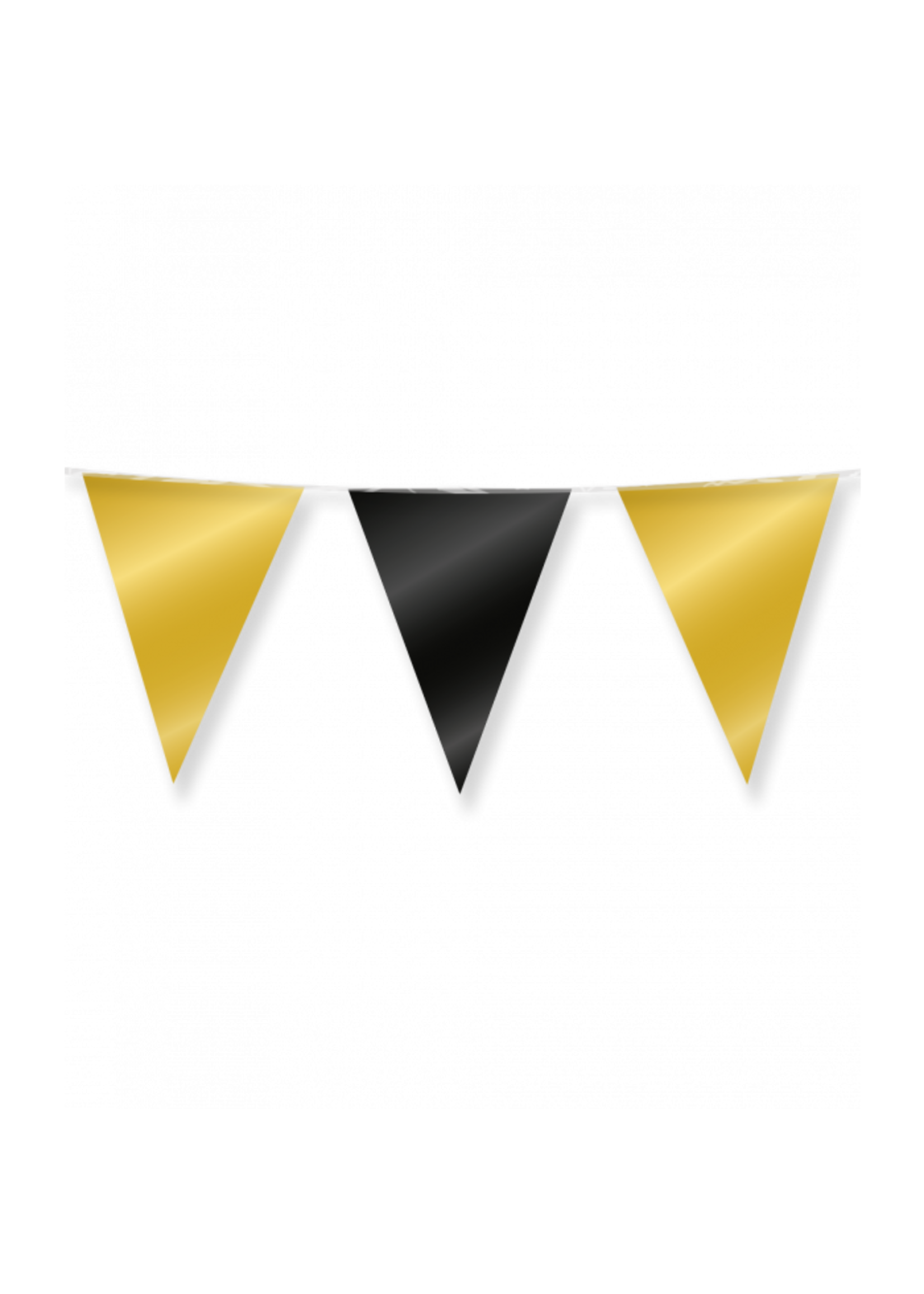 Feestkleding Breda Vlaggenlijn zwart/goud 10m
