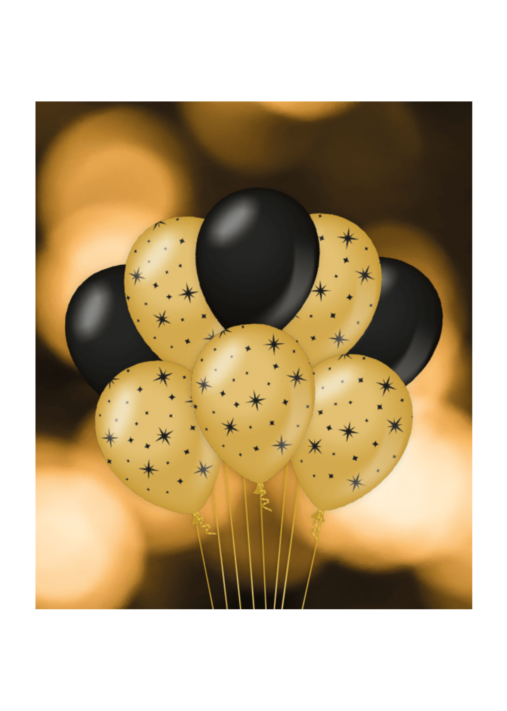 Feestkleding Breda Ballonnen sterren zwart/goud