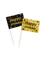 Feestkleding Breda Cocktail prikkers zwart/goud Happy Birthday