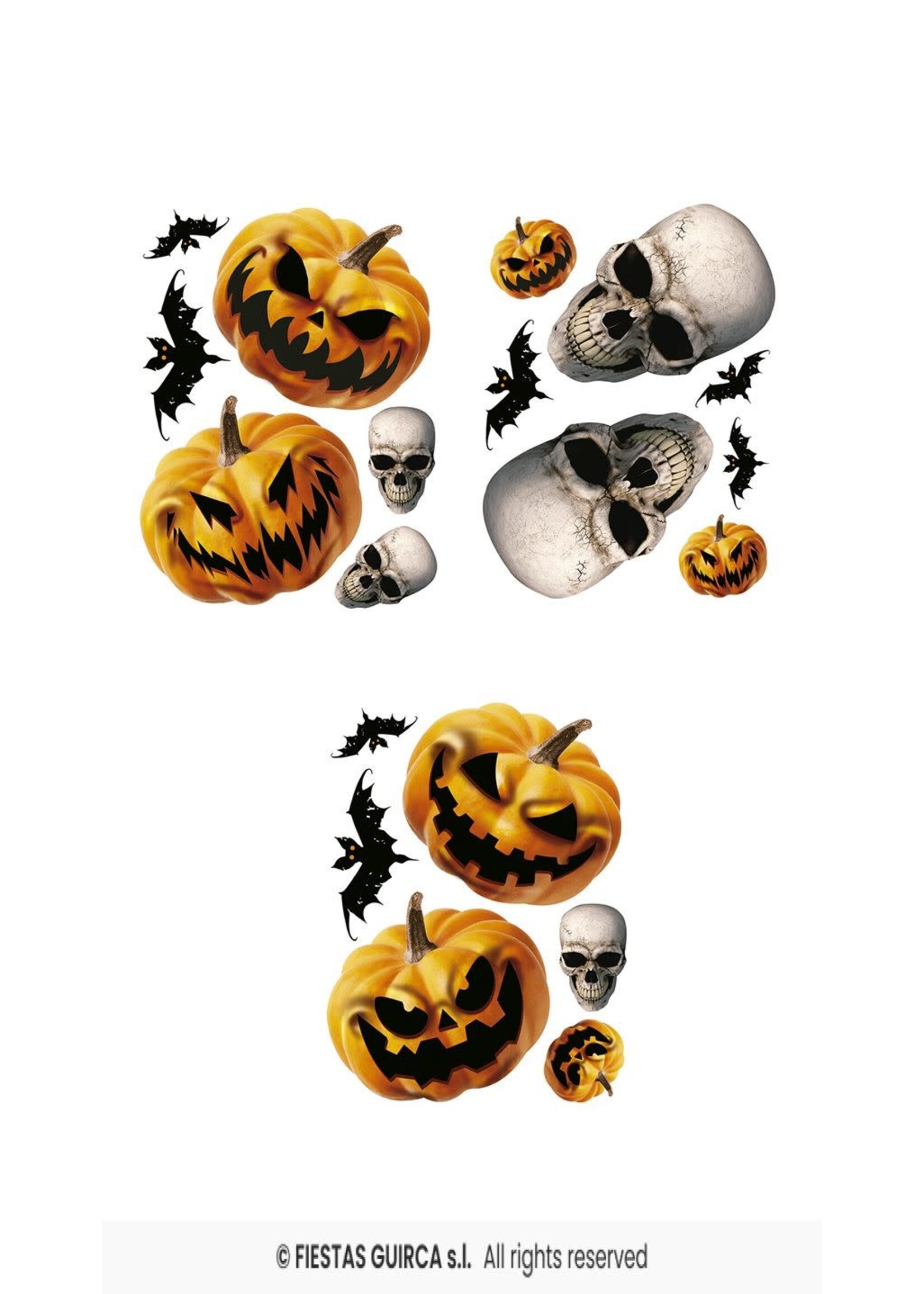 Fiestas Guirca Raamsticker Enge pompoenen en schedels
