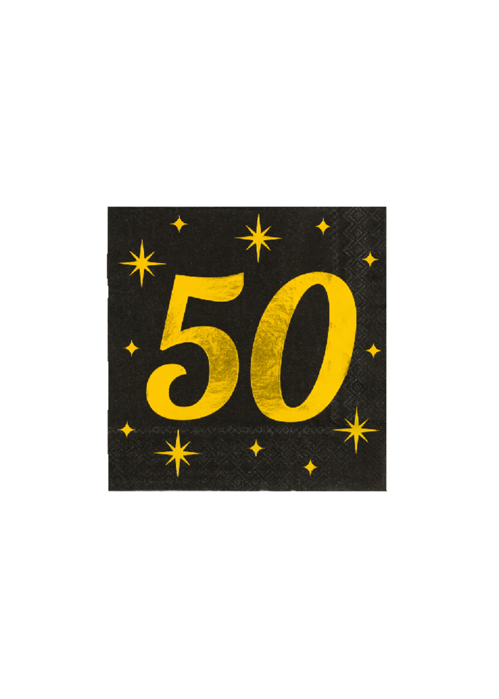 Feestkleding Breda Servetten zwart/goud 50 jaar