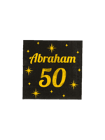 Feestkleding Breda Servetten zwart/goud Abraham 50