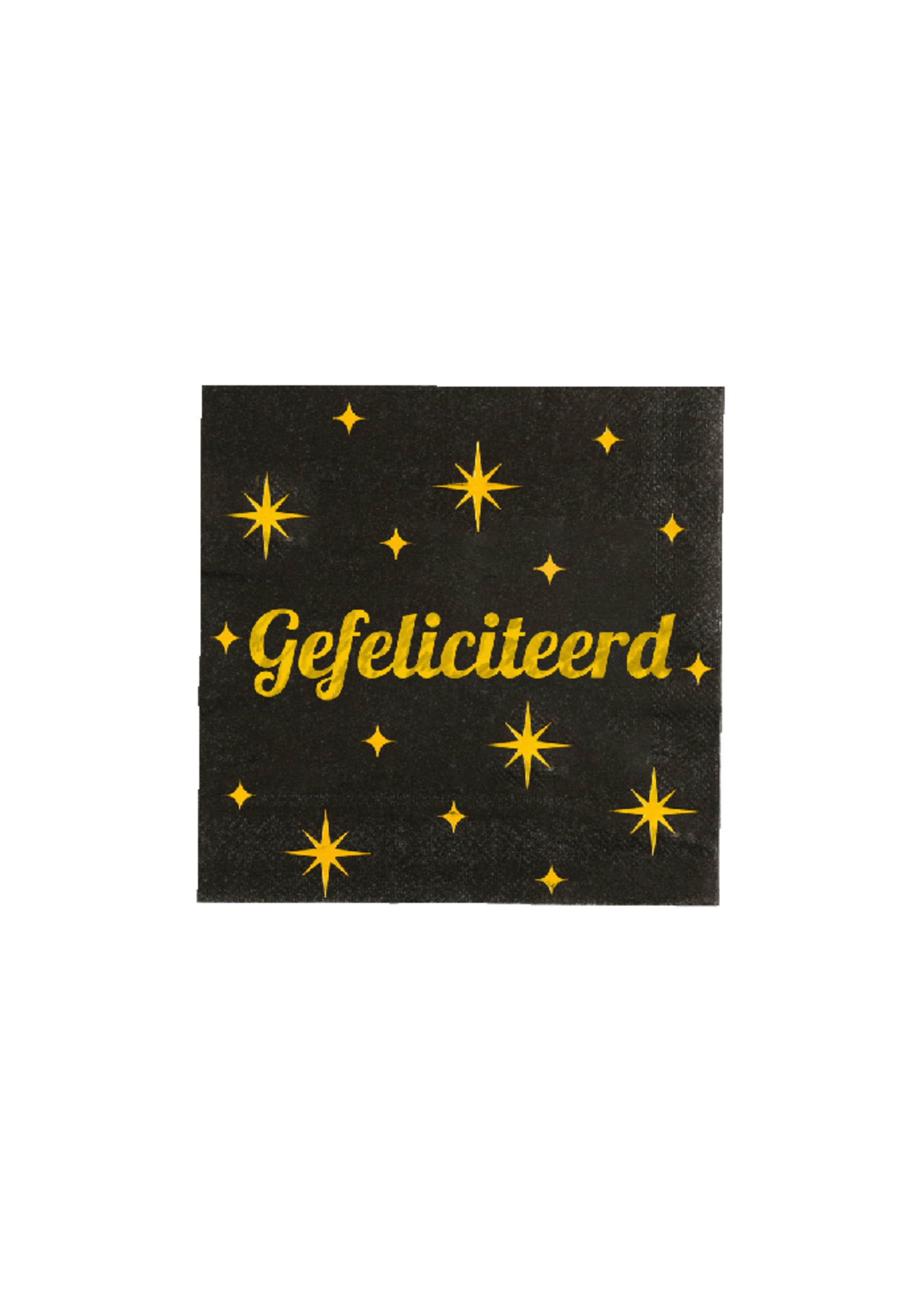 Feestkleding Breda Servetten zwart/goud Gefeliciteerd