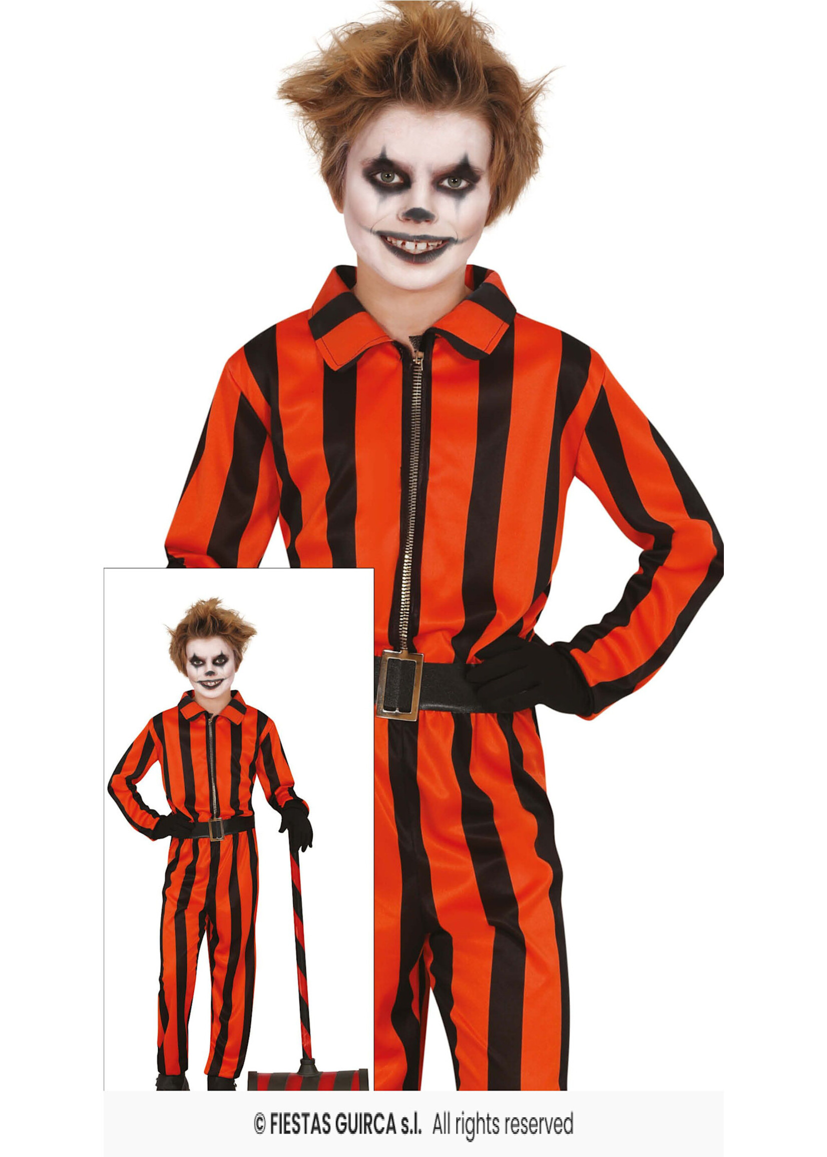 Fiestas Guirca Harlekijn gevangene kostuum kind